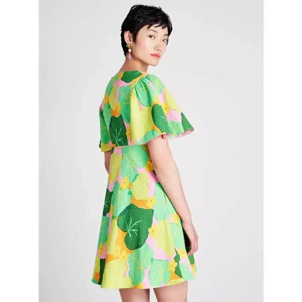 B39 Kate Spade Cucumber Floral Dress 8 Taylor‎ Swift Folklore Cottagecore Y2K